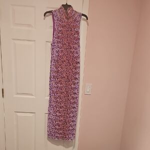 AFRM Purple Sheath Maxi Dress Mock Neck